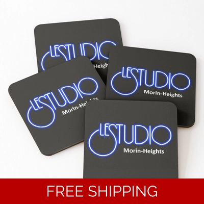 Coasters A Black White & Blue logo Morin-Heights (set of 4)